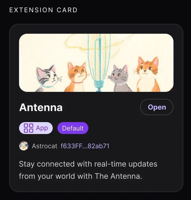 Extension card in the Figma library.